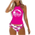thumbnail image 2 of Acyse 2025 Womens Bikinis Clearance Juniors Swimsuit Printed Tank Top Two Piece Bathing Suit With Shorts Conservative Swimwear, 2 of 4