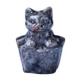 thumbnail image 1 of Estatua de gato de cristal de imitación, mini adorno de gatito, miniatura ligera para mesa Gris, 1 of 9