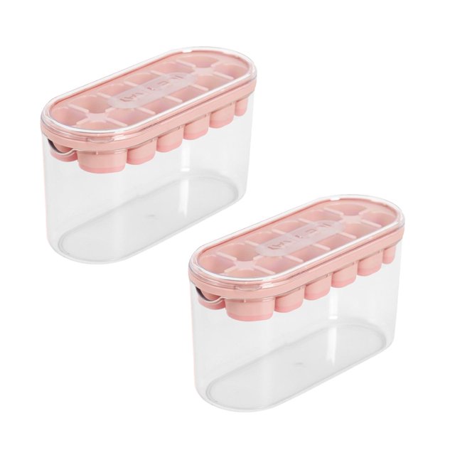 Oleegame 2PC Baby Popsicle Molds Press Ice Tray Ice Cube Home Refrigerator Large Capacity Storage Ice Box Food Grade Silicone Ice Tray