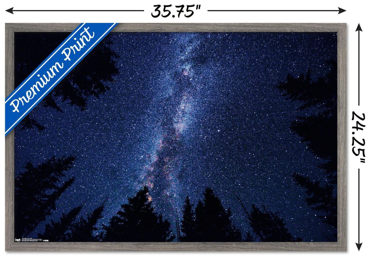 Milky Way At Night Wall Poster, 14.725" x 22.375" Framed