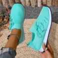 thumbnail image 6 of Domuza Unisex Breathable Hollow Fly Knit Sneakers, Sock Slip On Lace Up Lightweight Flexible Casual Walking Shoes with Two-Tone Non-Slip Outsole Blue 6.5（EU-37）, 6 of 9