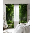 thumbnail image 2 of Blackout Curtains for Bedroom, Green Trees Room Darkening Window Drapes for Living Room, Forest Art Decor Spring Summer Nature Leaf Thermal Insulated Grommet Curtains, 52x45 inch, 2 Panels, 2 of 9