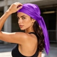 thumbnail image 2 of Fewfanhot Women Satin Square Head Scarf Pre Tied Bandana Silky Hair Wrap Turban Head Cover, 2 of 7