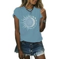 thumbnail image 2 of Sherrylily Summer Sun and Moon Print Graphic T-shirts for Women, 2 of 3