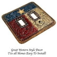 thumbnail image 4 of Urbalabs Texas Flag Star Rustic Western Decorative Light Switch Outlet Wall Plate Covers Antique Country Home Rustic Light Switch Covers Single Double 2 Gang Switch Plates (Double Light Switch), 4 of 7