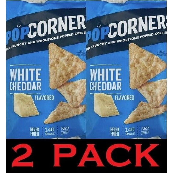 2x WHITE CHEDDAR Popped Corn Crisps Snacks 7 oz Bag - 2 PACK