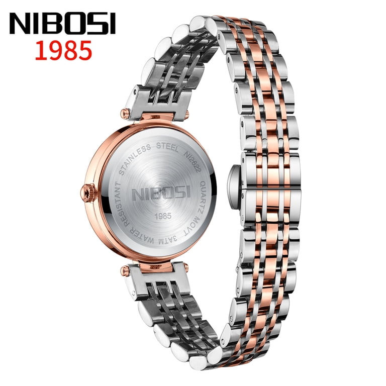 Nibosi Women\'s All Silver Analog Quartz Stainless Steel Waterproof Luxury Watch Amazon.com: NIBOSI Watches for Women Analog Quartz  main image 4