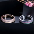 thumbnail image 6 of Yellow Gold Plated Cubic Zirconia Engagement Wedding Band Stackable Ring Jewelry, 6 of 9
