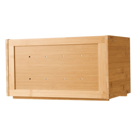 Large Capacity Bamboo Bread Box with Acrylic Wavy Door Farmhouse Kitchen Counter Storage Container for Homemade Bread