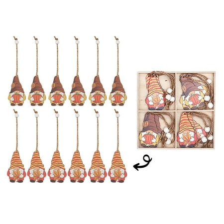 

Heiheiup Thanksgiving Ornament Painted Wooden Doll Pendant Pendant Birds Stained Glass Window Hangings
