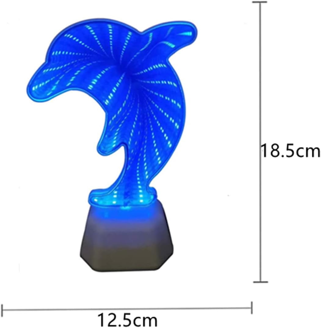 EONQY LED Night Lamp, Tunnel Light 3D Infinity Mirror Light Cute Heart Wall Decor Lights for Christmas Party Room Wedding Decor