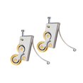thumbnail image 4 of 2 rodillos tándem para puerta corredera de madera con rueda de cobre silenciosa para armario Rueda doble convexa, 4 of 9