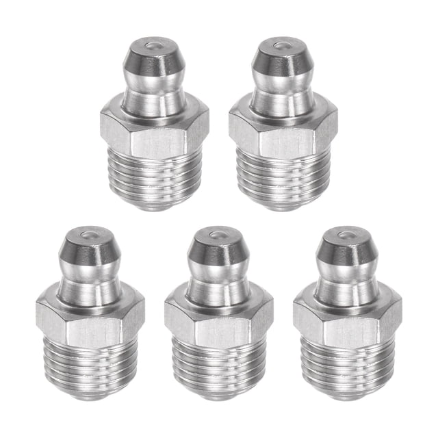 Unique Bargains 304 Raccord à Graisse Hydraulique Droit en Acier Inoxydable M10 x 1mm Filetage 5 Pack