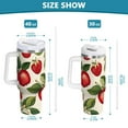 thumbnail image 6 of Yayeee 30oz Stainless Steel Tumbler with Straw and Handle Double-Wall Insulated Travel Water Bottle, Apple Leaves Pattern, 6 of 8