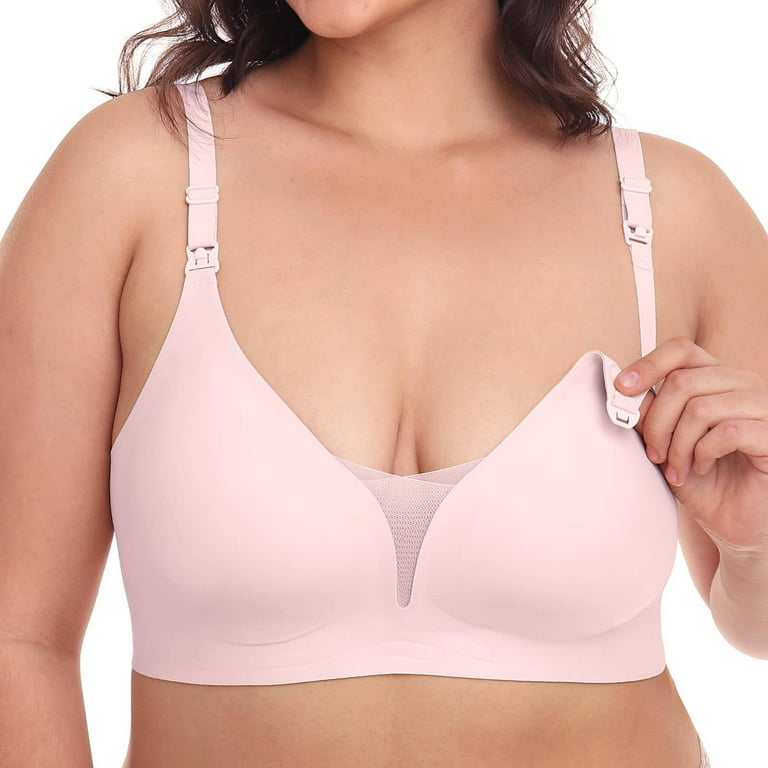 Gailife Cross Mesh Nursing Bras for Breastfeeding Ultra Comfort Maternity  Bras Seamless Bralette with Extra Extender - Pink-S at  Women's  Clothing store