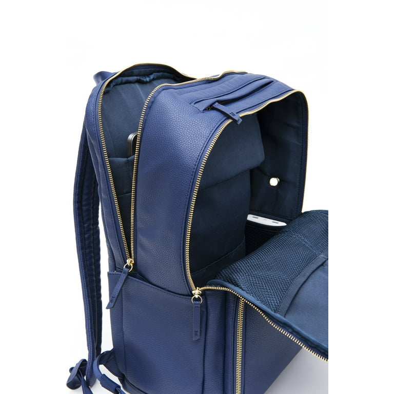 Motile vegan top leather commuter backpack
