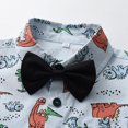 thumbnail image 3 of Hienoo Infant Boys Suit Cartoon Dinosaur Prints Short Sleeve Shirt Shorts Outfits, 3 of 8