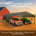 thumbnail image 4 of EASYHAWK 20x30 FT Heavy Duty Galvanized Steel Carport - Outdoor Metal Carport Vehicle Shelter for Cars, Trucks, SUVs, Boats & Tractors, 4 of 8