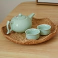thumbnail image 6 of Round Rattan Serving Tray Container Food Organizer Display Wicker Tray for Kitchen , 23cmx4cm, 6 of 9