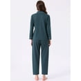 thumbnail image 4 of DARING DIVA Cotton Pajamas Long Sleeve Lounge Sets Button Down Pants 2XL Lake Blue, 4 of 7