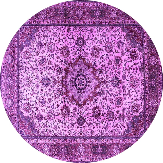 Ahgly Company Indoor Round Persian Purple Traditional Area Rugs, 6' Round
