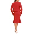 thumbnail image 3 of Conjunto de vestido de dos piezas Inspire Chic para mujer, vestido sin mangas y blazer corto, L rojo, 3 of 6