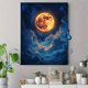 thumbnail image 4 of Qisvanset 12x16 Inch Swirling Cloud Full Moon Canvas Wall Art, Ethereal Night Sky Serene Nature Decor, 4 of 5