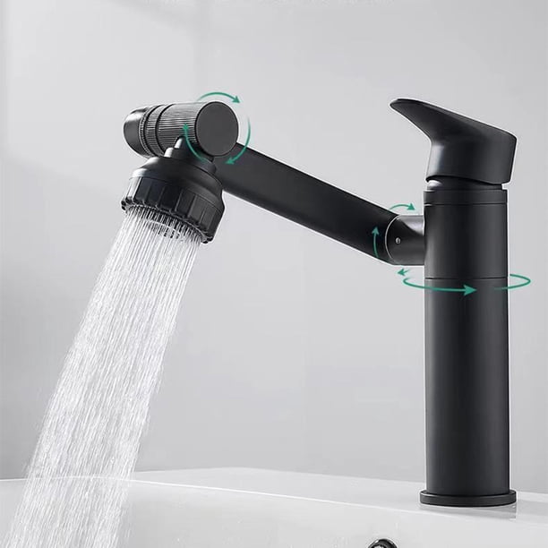 Grifo de lavabo giratorio de 1080 grados, grifo de lavabo con aireador para lavabo de armario de baño