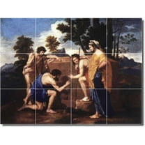 Ceramic Tile Mural-Nicholas Poussin Mythology Bathroom Tile Mural 14. 24" w x 18" h using (12) 6 x 6 ceramic tiles