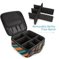 thumbnail image 4 of FORMRS Travel Makeup Bag Large Capacity Train Case Cosmetic Organizer with Adjustable Dividers, Retro Stripes, 4 of 8