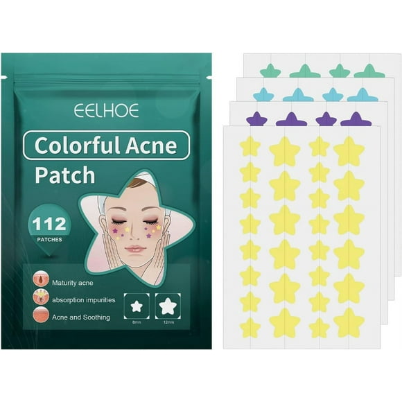 112Pcs Invisible Removal Pimple Patches Star Tools Pimple Concealer Face Scars Care Stickers Pimple Patches Treatments Blemish Patches Zit Patches,Tools and Accessories