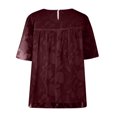 thumbnail image 5 of USSUMA Summer Tops for Women Trendy Flowy Loose Comfy Flare 3/4 Sleeve Dressy Shirts Blouses Crewneck Women's Tops Summer 2022 Floral Lace Casual Tshirts Tunic Plus, 5 of 6