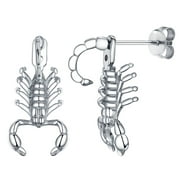 Silvora 925 Sterling Silver Scorpion Stud Earrings for Women Kids Jewelry Animal Statement Earrings