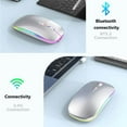 thumbnail image 4 of Bluetooth Mouse Usb C Mouse Wireless Rechargeale Computer Mouse Led Two Modes Silent Slim Laptop Mouse 2.4Ghz Bt5.2 Computer Mice for Laptop Desktop Computer Tablet Phone, 4 of 9