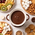 thumbnail image 6 of Ceramic Christmas Chocolate Fondue Mug Set with Forks and Tea Light Warmer for Cheese and Caramel Dipping, 6 of 6