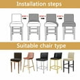 thumbnail image 6 of Velvet Bar Chair Covers,Set of 2/4/6 Counter Height Bar Stool Covers Removable Washable Anti-Dust Stretch Pub Chair Slipcover for Barstool Cafe Kitchen Living Room-2 Pcs-E, 6 of 9