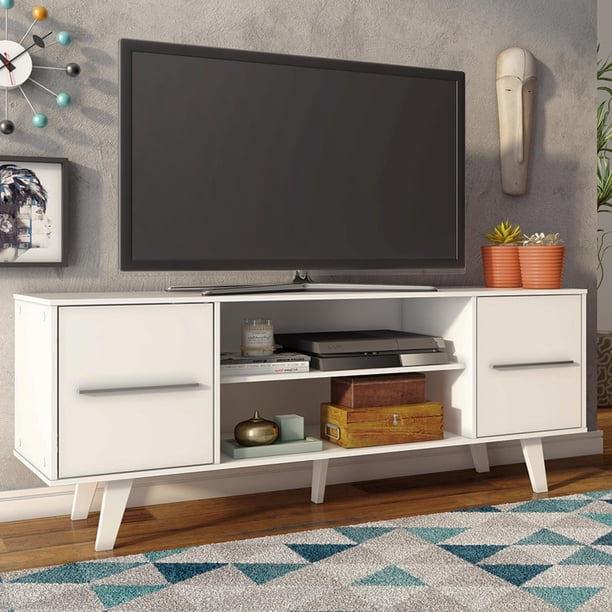 Mueble Mesa Para Tv Rack Madesa Copenhaguen 55 Blanco 1