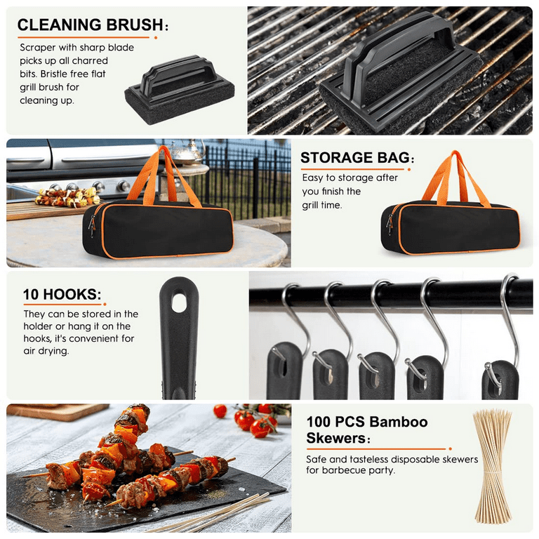Beichen Griddle Accessories Kit 14 Pcs Stainless Steel Griddle Grill Tools Set Blackstone and Camp Chef Professional Grill Spatula Set for Men