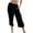 Black, variant on CFLVAEK Going Out Capri Pant with Pocket for Women Baggy Solid Ruched Beach Pant Flowy Fall Casual Straight Pedal Pushers Lightweight Mid Rise Wide Leg Pants