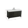 thumbnail image 2 of Elegant Kitchen and Bath 60 inch Single Bathroom Vanity In Mocha Brown, 2 of 13