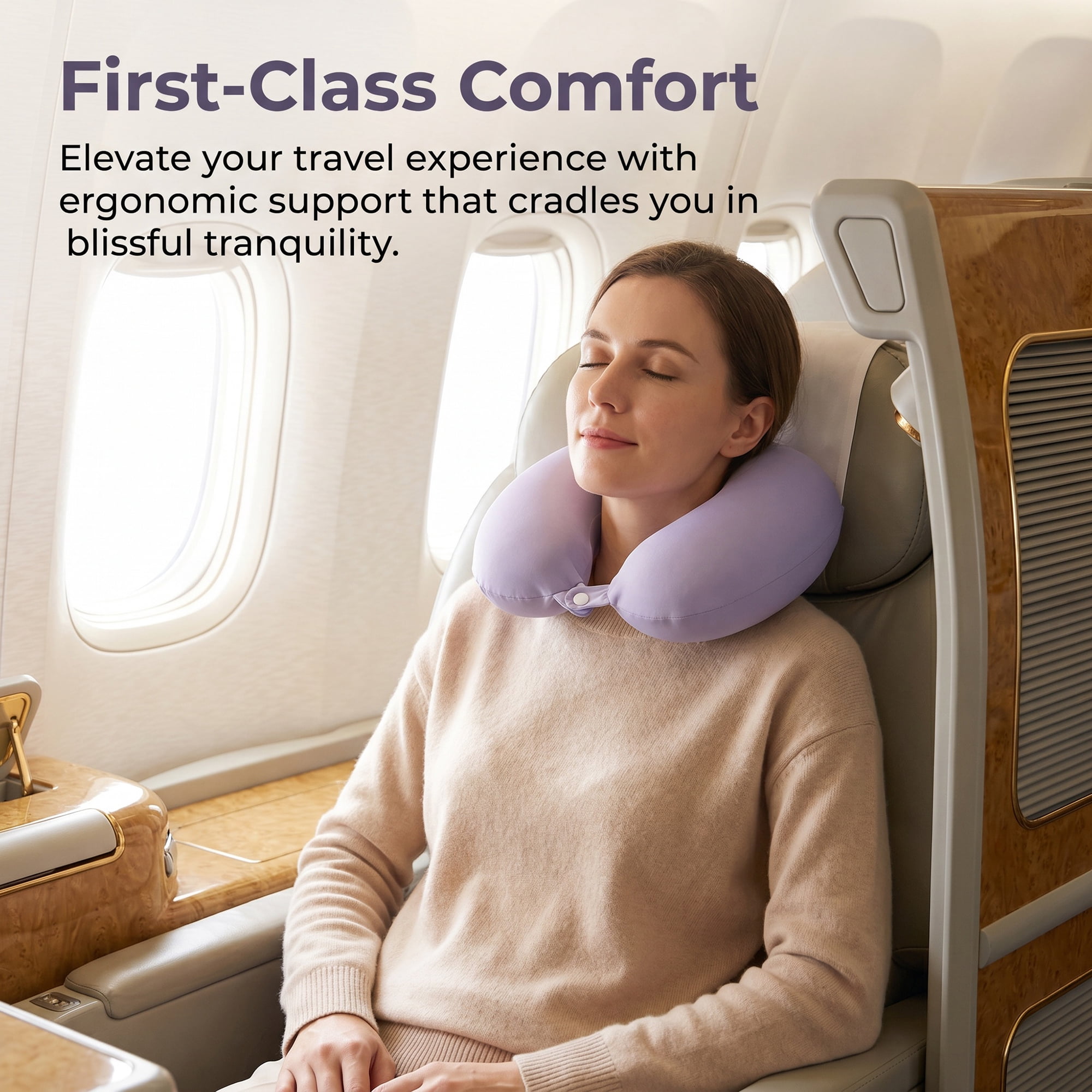 Unique Bargains Memory Foam Travel U Shape Neck Pillow Head Rest Purple 12"x12"x4"