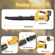 Leaf Blower, 680CFM 280MPH 21V Leaf Blower Cordless with 2X6.0Ah Battery & Charger, Electric Leaf Blower for Lawn Care, Battery Powered Leaf Blower for Snow Blowing & Yard Patio Garden Cleaning