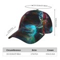thumbnail image 2 of Fotbe Neon Spectrum Cat Portrait Gorro Clásico de Béisbol, Gorra Ajustable con Broche Snapback, Gorro de Exterior de Algodón Suave, 2 of 6