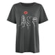 thumbnail image 3 of Gibobby Camiseta de manga corta para mujer Camiseta holgada con cuello redondo y manga corta con hombros y estampado amor conejo(Gris,XL), 3 of 4