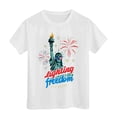 thumbnail image 4 of Duqingm Kids Patriotic Shirt 250 Anniversary USA Shirt for Girls 250 America Shirt Short Sleeve Patriotic Flag Print Cute Tops 1776-2026 Tshirt Kids White,9-10 Years, 4 of 5