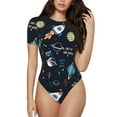 thumbnail image 1 of Balery Space Body de cuello redondo de manga corta para mujer Tops de manga corta Tops básicos-XX-Large, 1 of 7