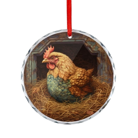 Hen with Eggs Ornament for Home Office Xmas Tree Decor Chicken Lovers Mom Gifts Hanging Ornament Keepsakes Gifts for Women Men Friends