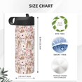 thumbnail image 4 of Yiaed Autumn Floral Deer Print Water Bottle with Straw Lid, Stainless Steel Double Wall Insulated Water Bottle | Leak-Proof and Spill-Proof Water Bottle, 4 of 8