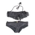 thumbnail image 1 of Raisins Bandeau de 2 piezas con flecos fruncidos para mujer, gris, extragrande, 1 of 2