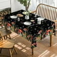 thumbnail image 2 of Mushroom Tablecloth 60×104 Inch Rectangular, Black Seasonal Vintage Washable Table Cover for Party Picnic Dinner Decor, 2 of 6